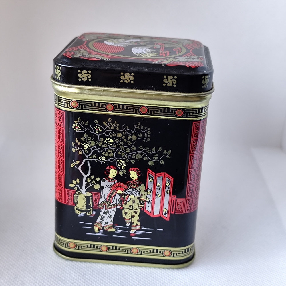 3/$25💙Vintage Asian Tea Tin Container 1970s Metal Storage - Picture 5 of 7